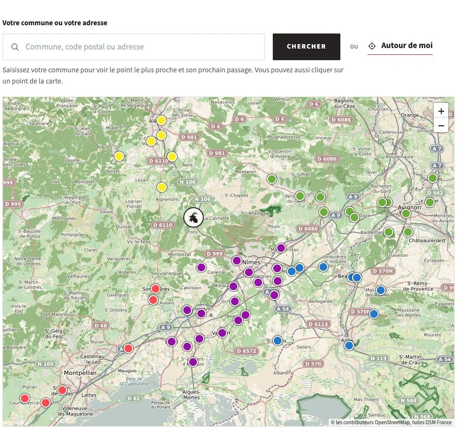 Recherche des points de livraison de la Fromagerie des Loubes par commune ou adresse.