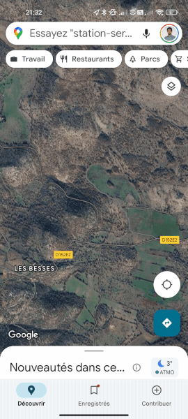 Gif de prise de point GPS dans le Larzac avec Google Maps